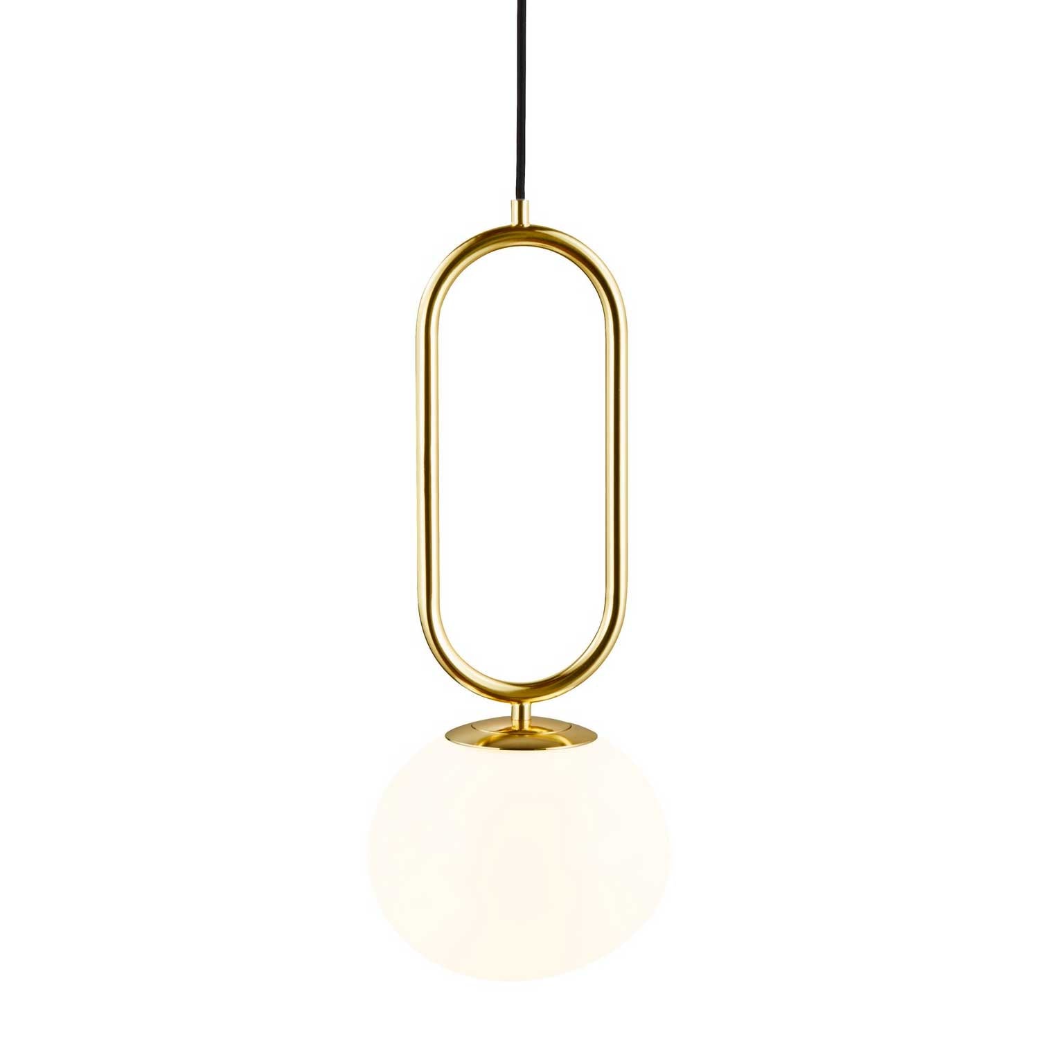 Shapes - Suspension laiton et verre pour cuisine art déco