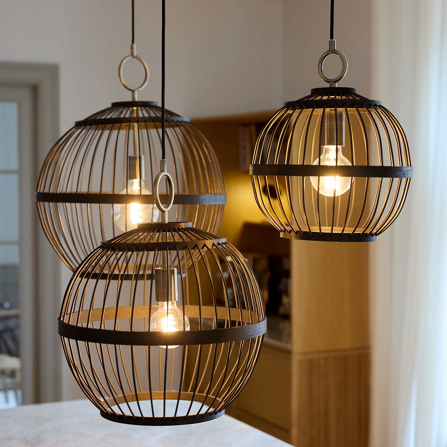 STOCKHOLM NORDIC - Suspension bois noir ou naturel design