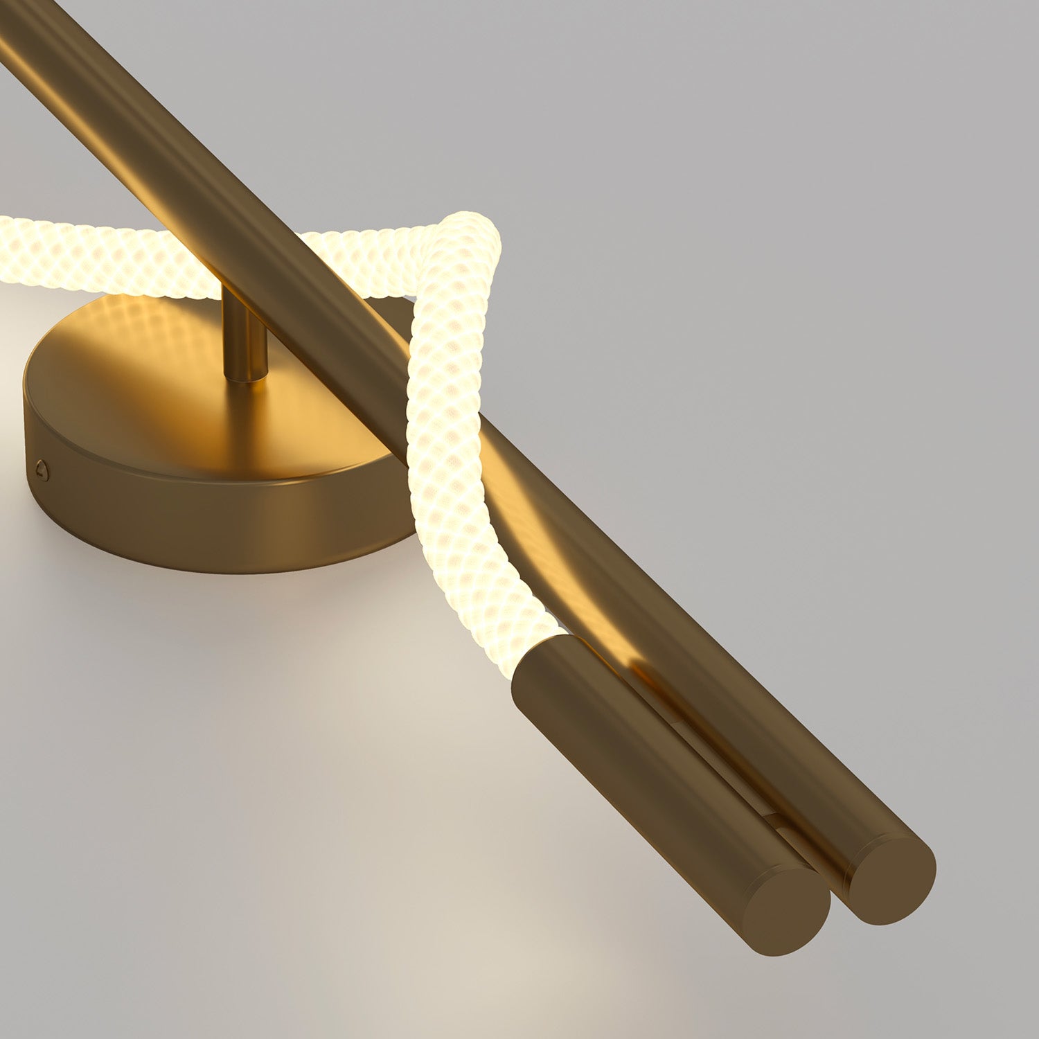 TAU – Integrierte flexible LED-Röhrenwandleuchte, Gold und Design