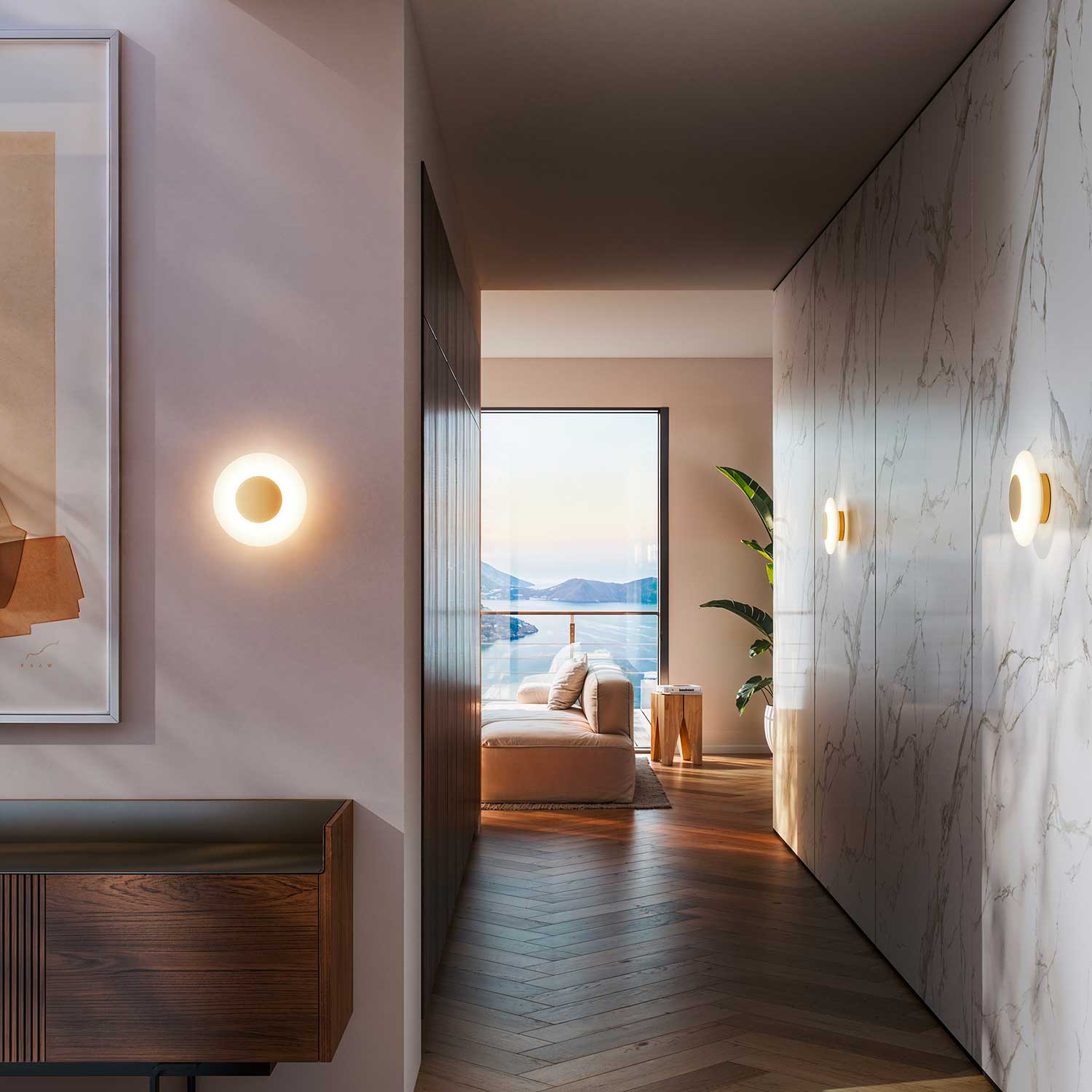 Thales - Applique murale LED dimmable en verre minimaliste pour chambre
