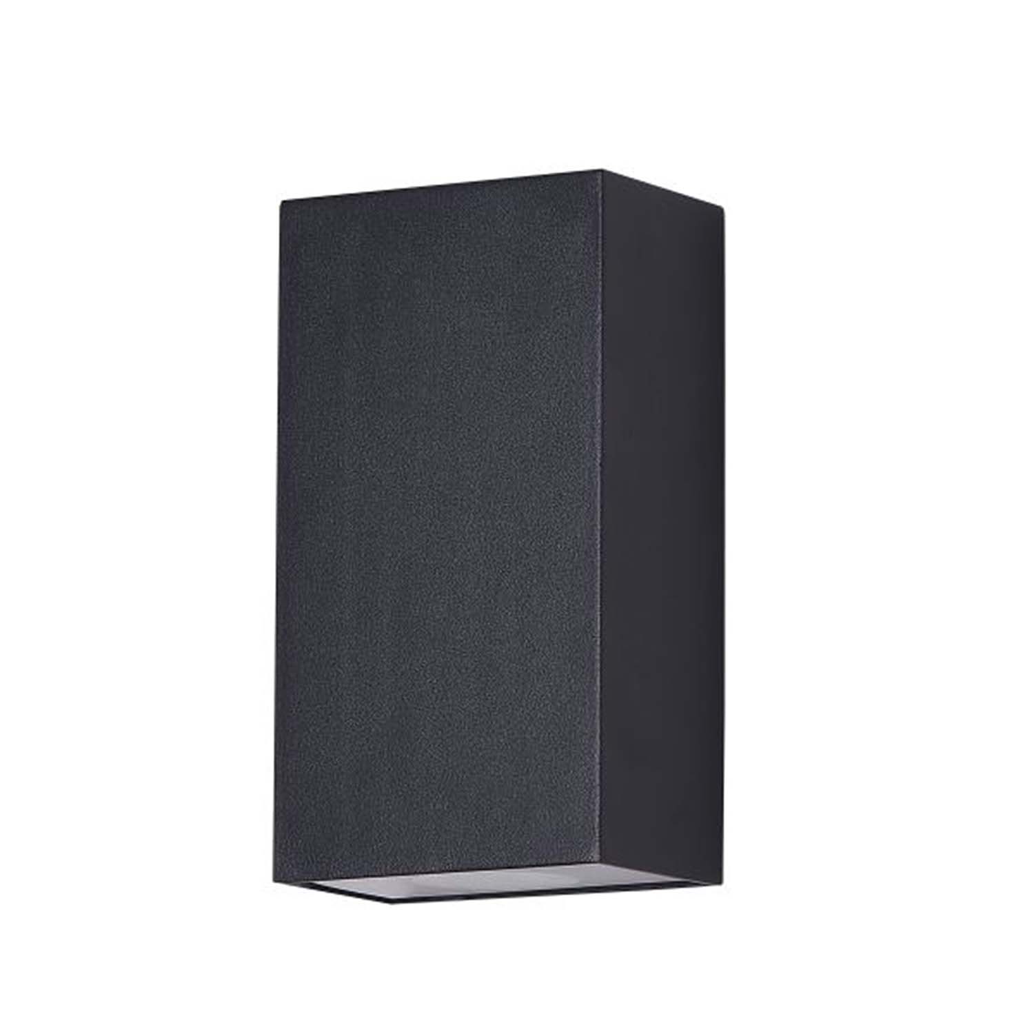 TIMES SQUARE B - Waterproof rectangular design black outdoor wall light