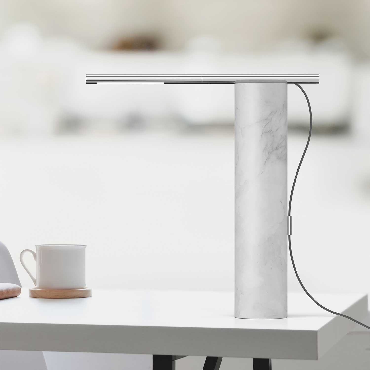 T.O - Lampe de table LED design en marbre pour salon