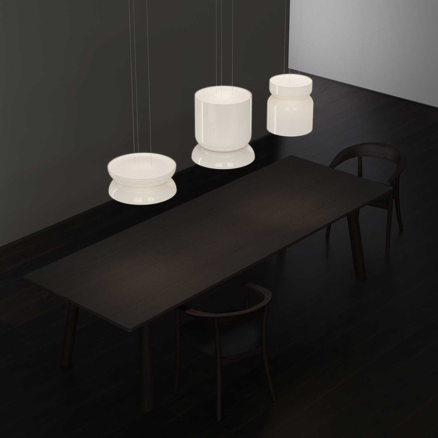 Totem - Suspension blanche LED dimmable pour salle à manger