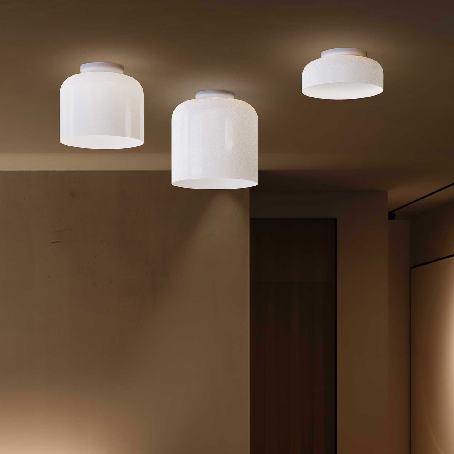 Totem - Plafonnier blanc en verre LED dimmable