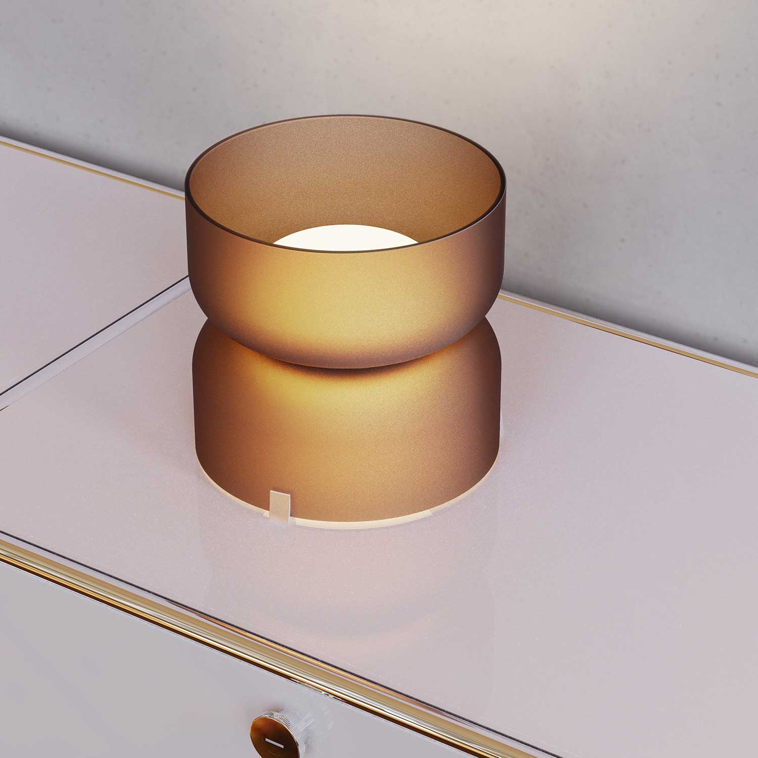 Totem Mini - Zeitgenössische LED-Tischleuchte aus Glas mit Design