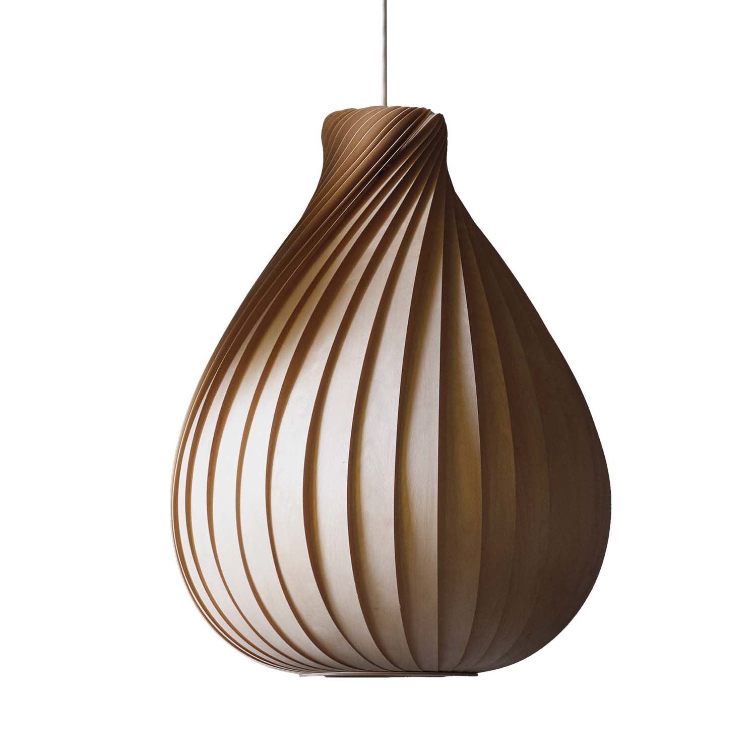 TR42 - Modern twisted wooden slat pendant light