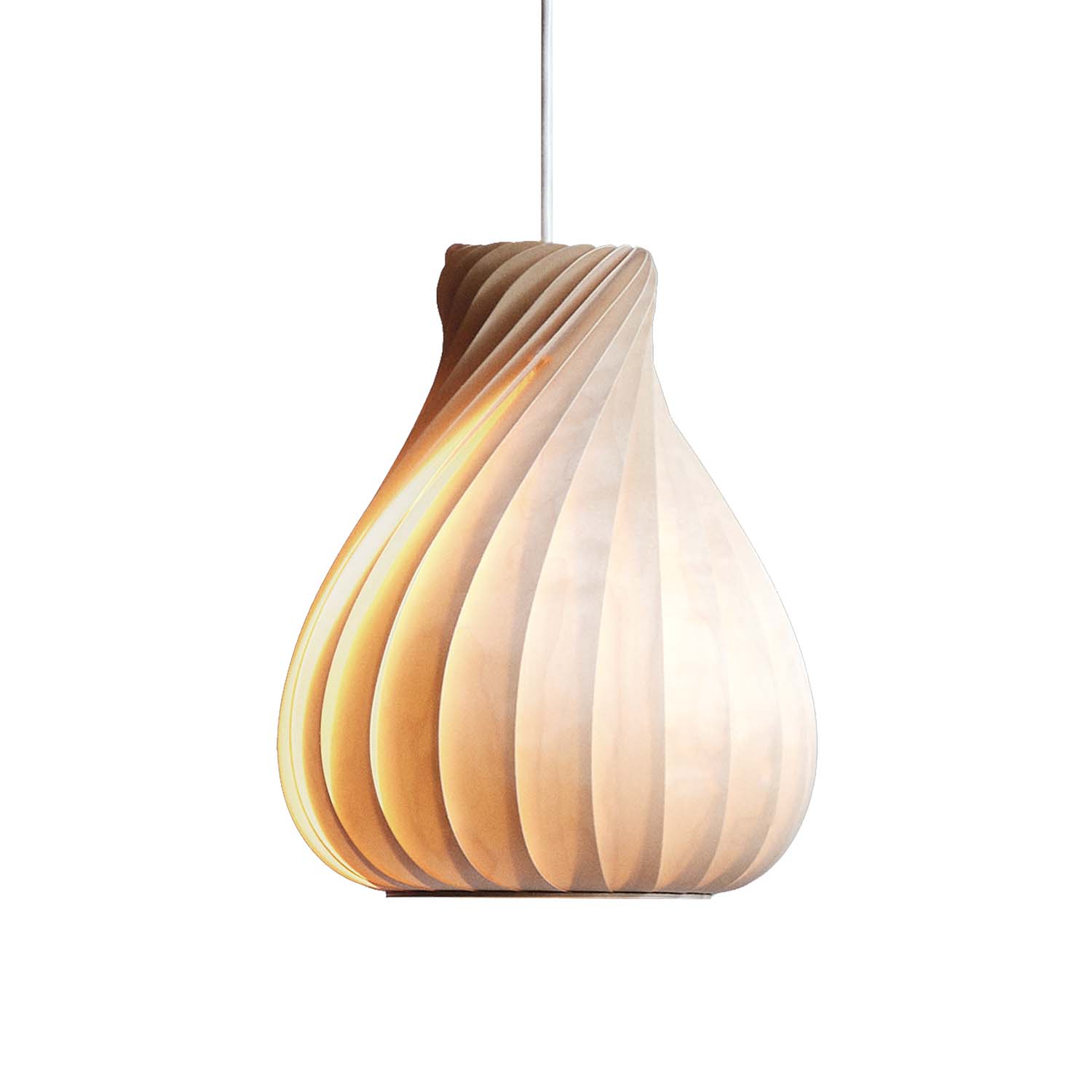 Tom Rossau TR42 spiral chandelier in Scandinavian wood slat