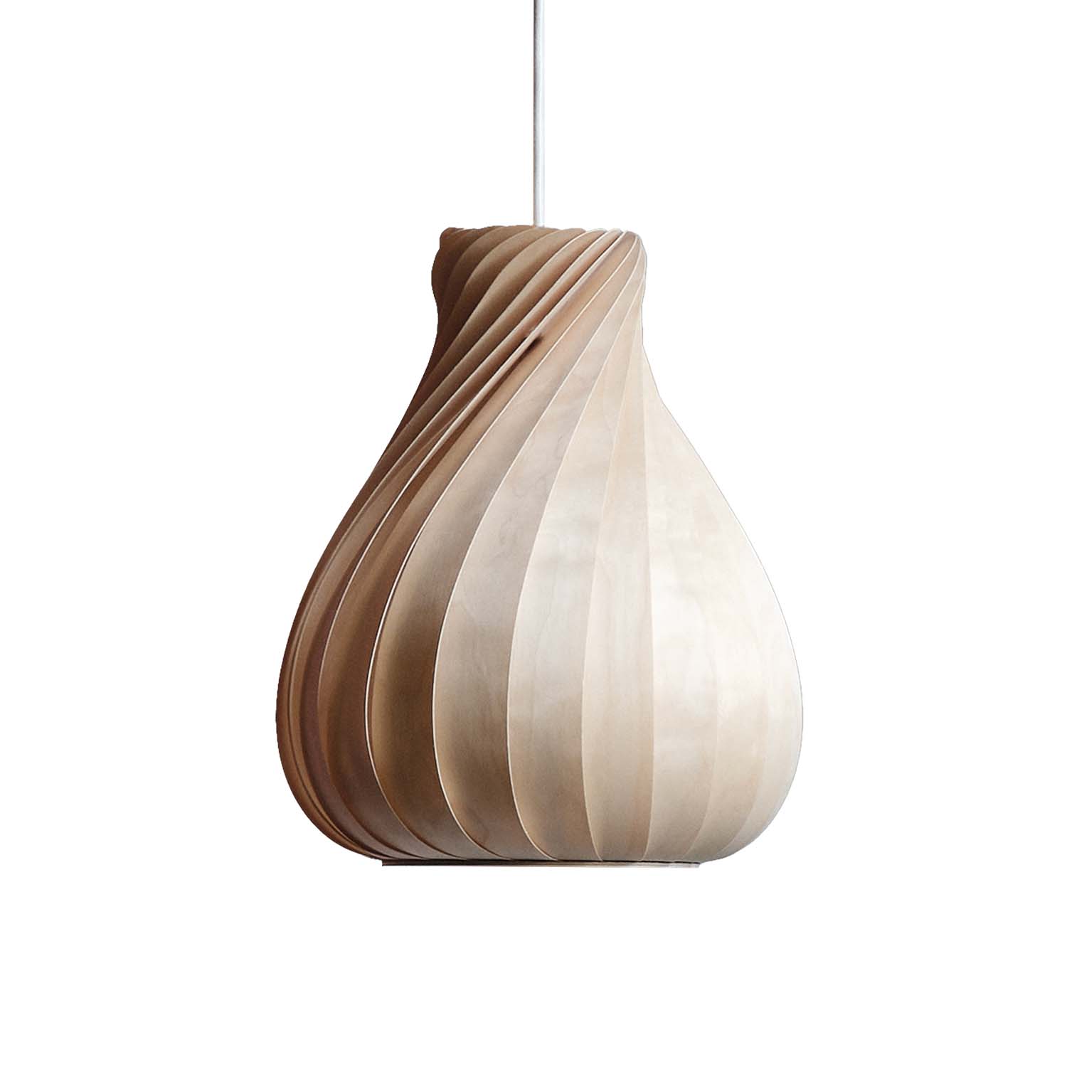 TR42 - Modern twisted wooden slat pendant light