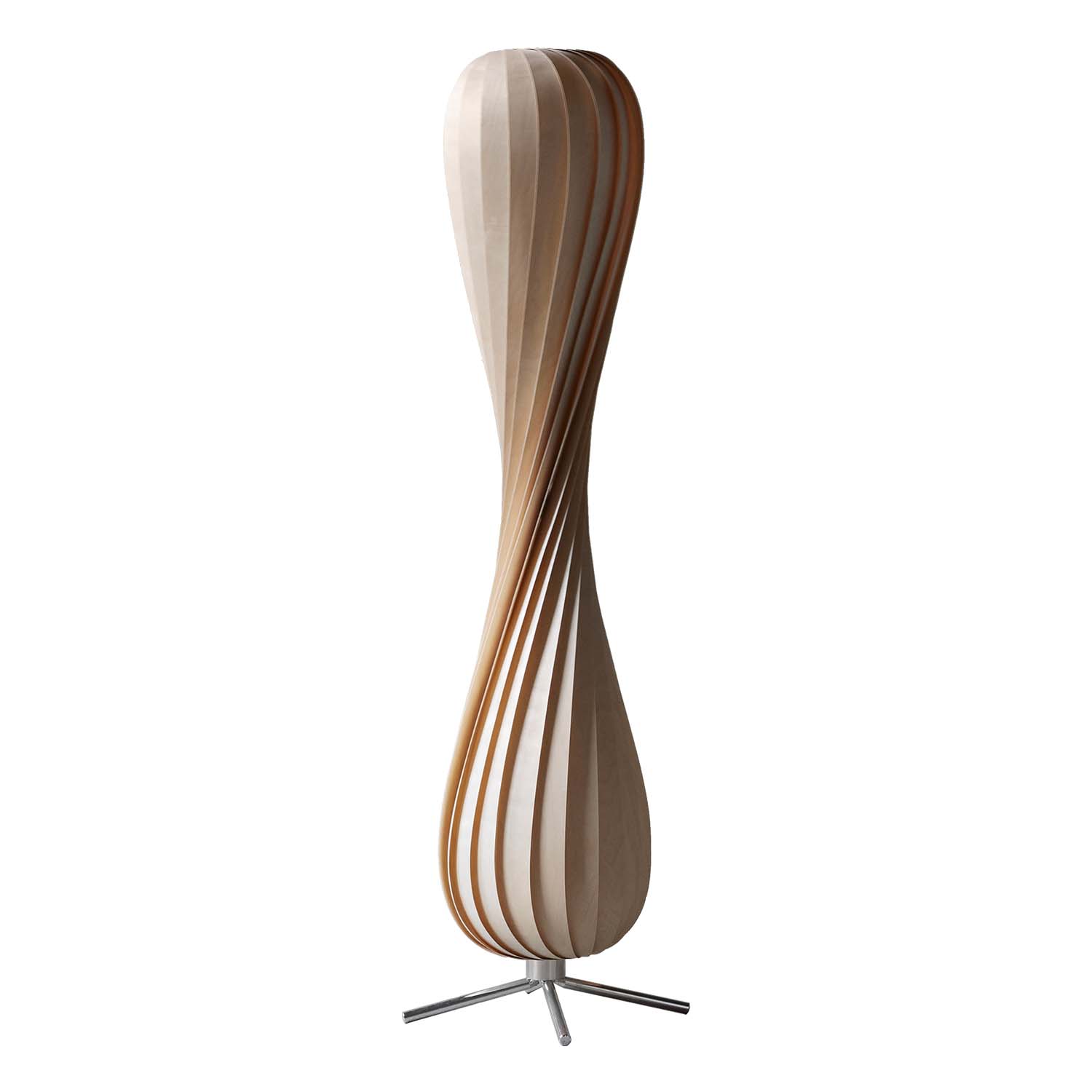 TR7 - Designer floor lamp made from twisted wooden slats