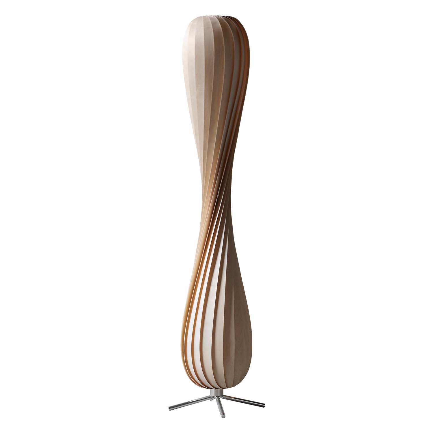 TR7 - Designer floor lamp made from twisted wooden slats