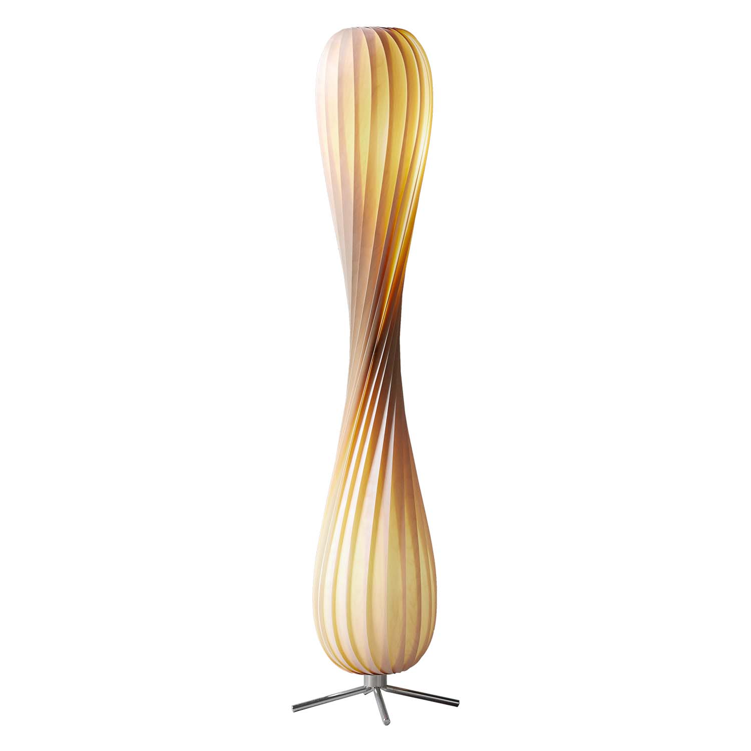 TR7 - Designer floor lamp made from twisted wooden slats