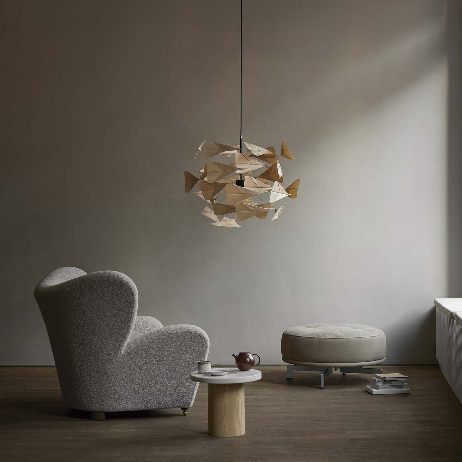 Tom Rossau TR747 wooden airplane-shaped design chandelier