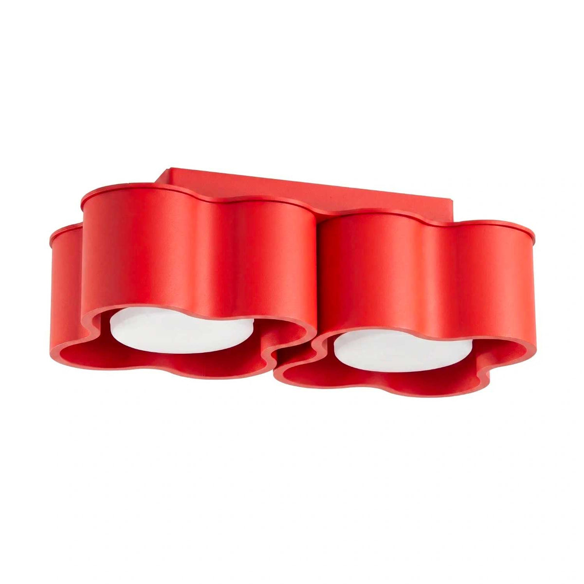 Tulipe - Plafonnier double bas en aluminium mat au dessin organique