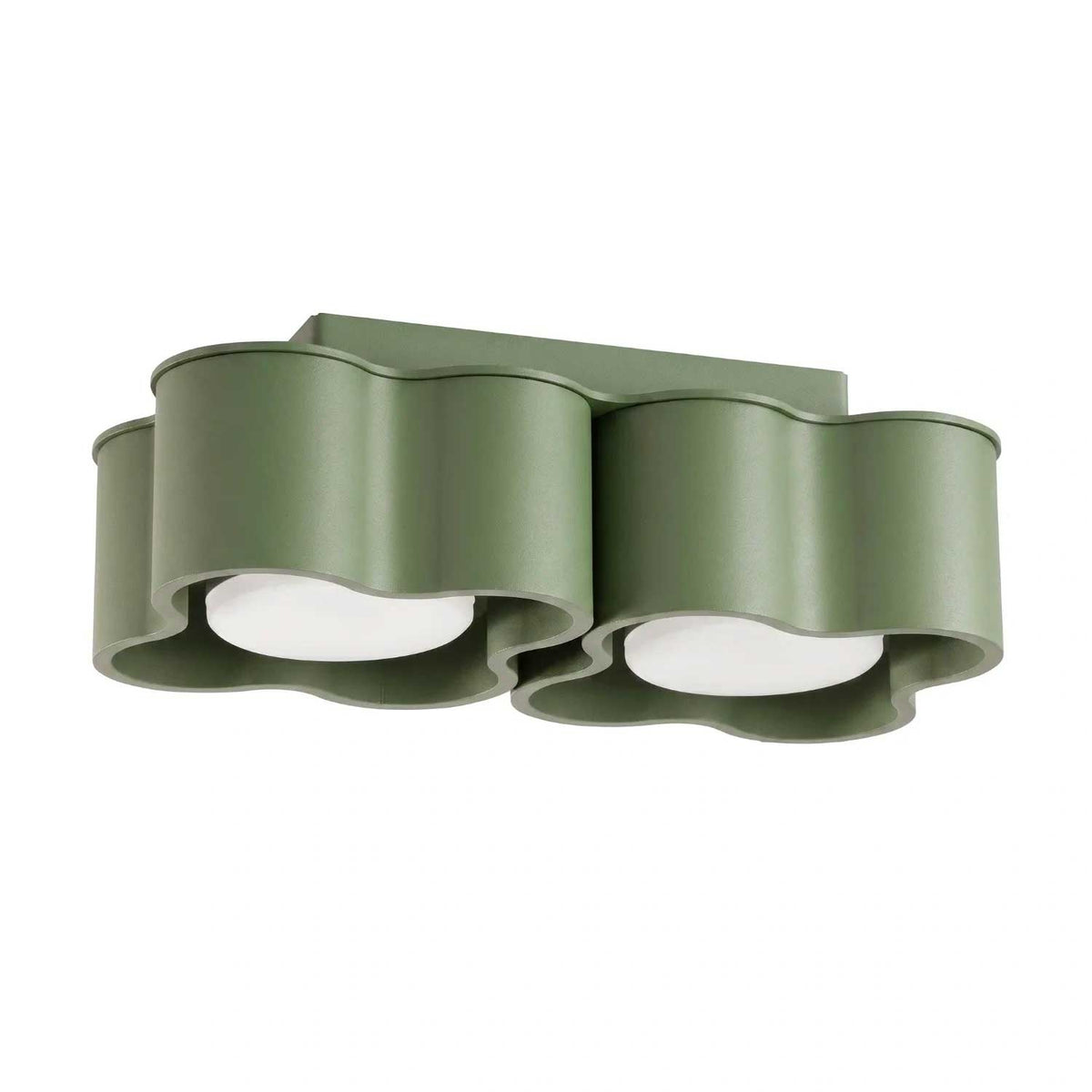 Tulipe - Plafonnier double bas en aluminium mat au dessin organique