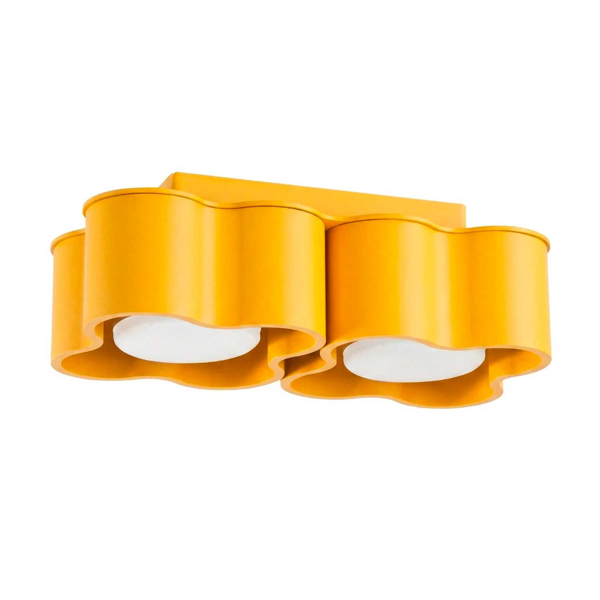 Tulipe - Plafonnier double bas en aluminium mat au dessin organique