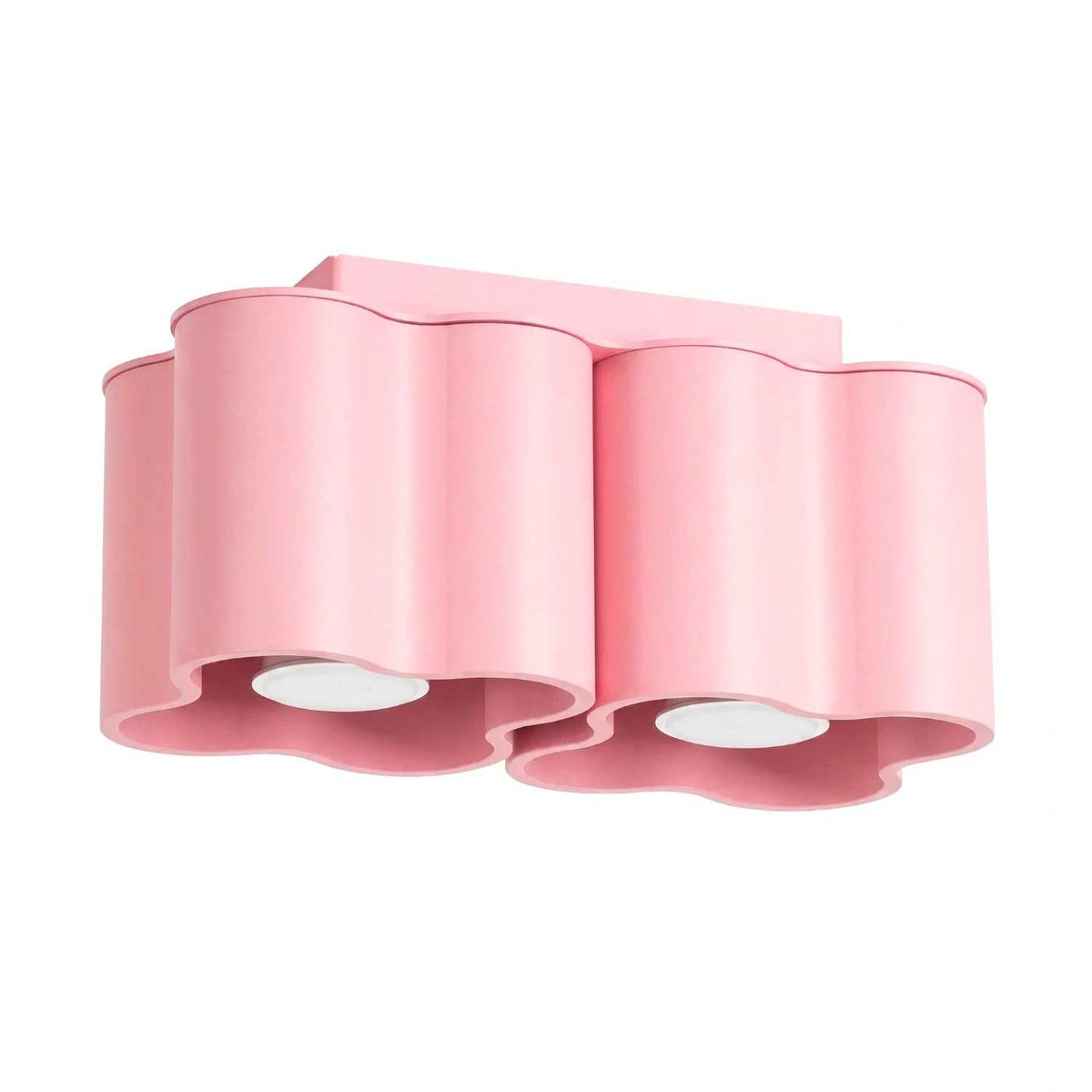 Tulipe - Plafonnier double en aluminium mat aux formes ondulées, style contemporain