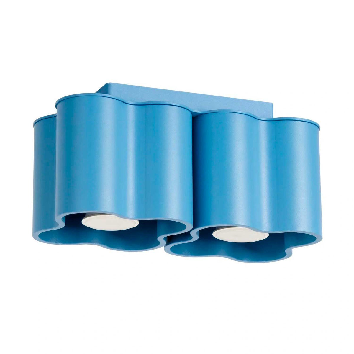 Tulipe - Plafonnier double en aluminium mat aux formes ondulées, style contemporain