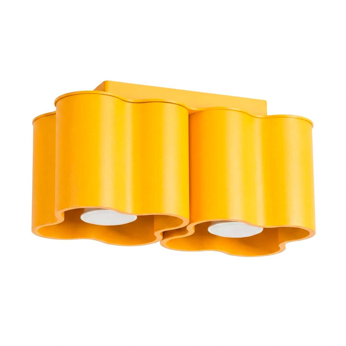 Tulipe - Plafonnier double en aluminium mat aux formes ondulées, style contemporain