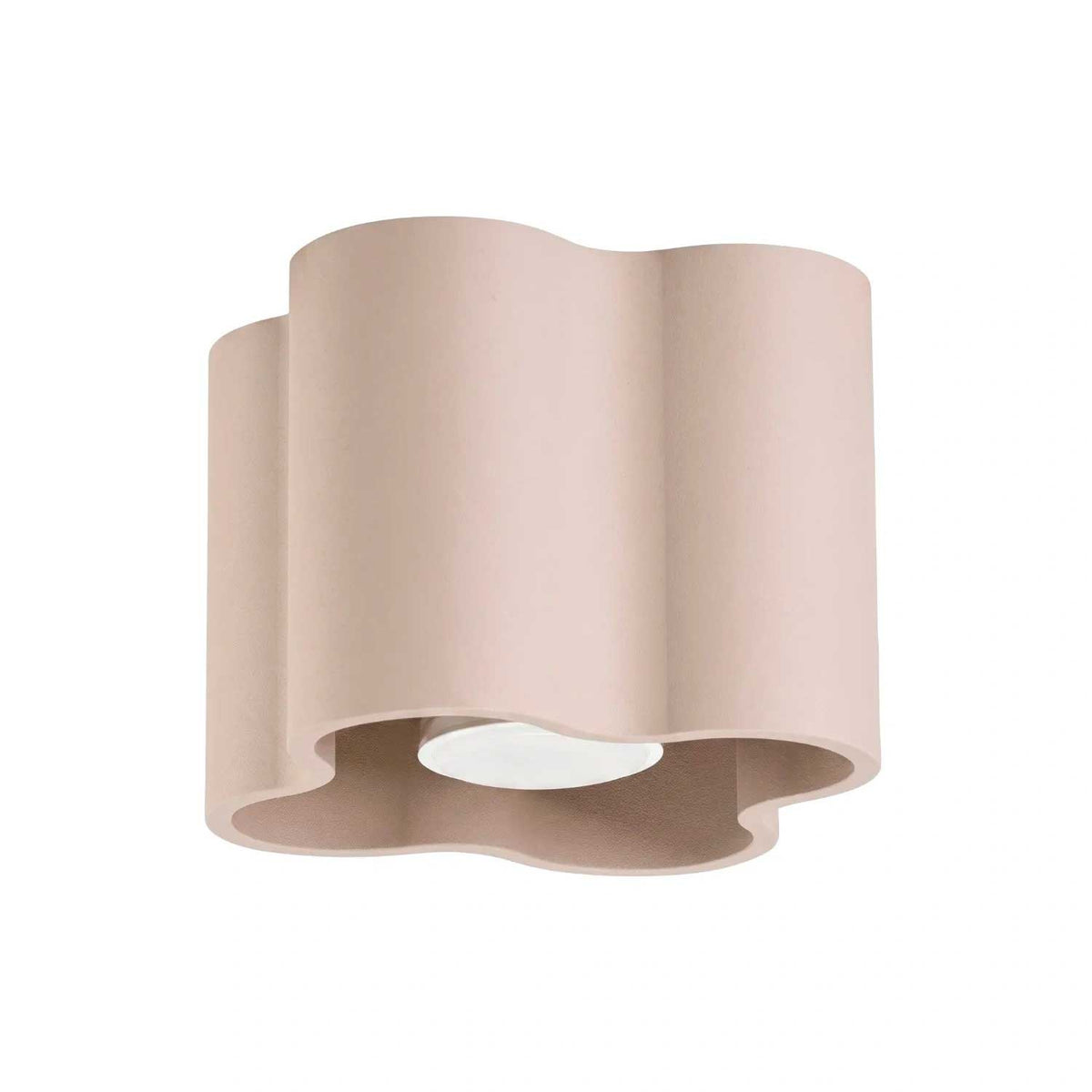 Tulipe - Plafonnier en aluminium mat au contour ondulé, style contemporain