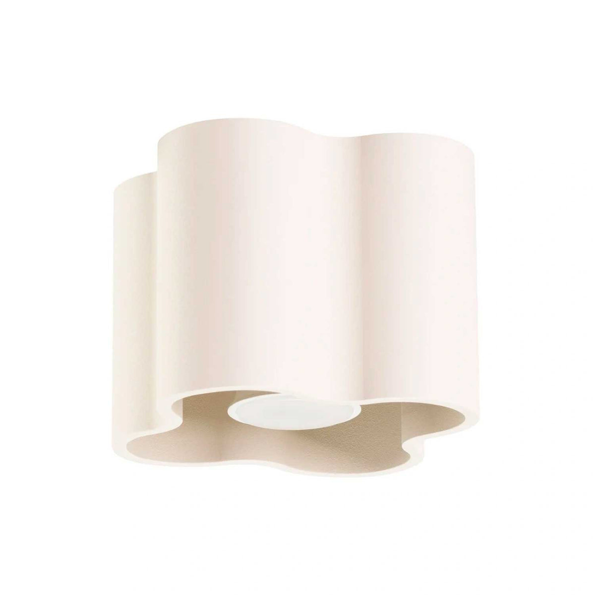 Tulipe - Plafonnier en aluminium mat au contour ondulé, style contemporain