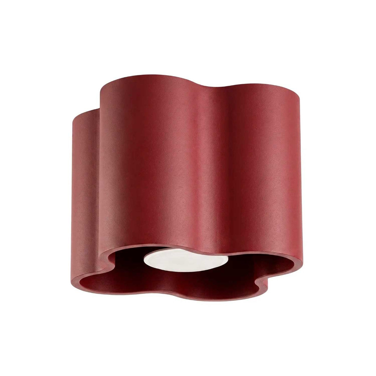 Tulipe - Plafonnier en aluminium mat au contour ondulé, style contemporain