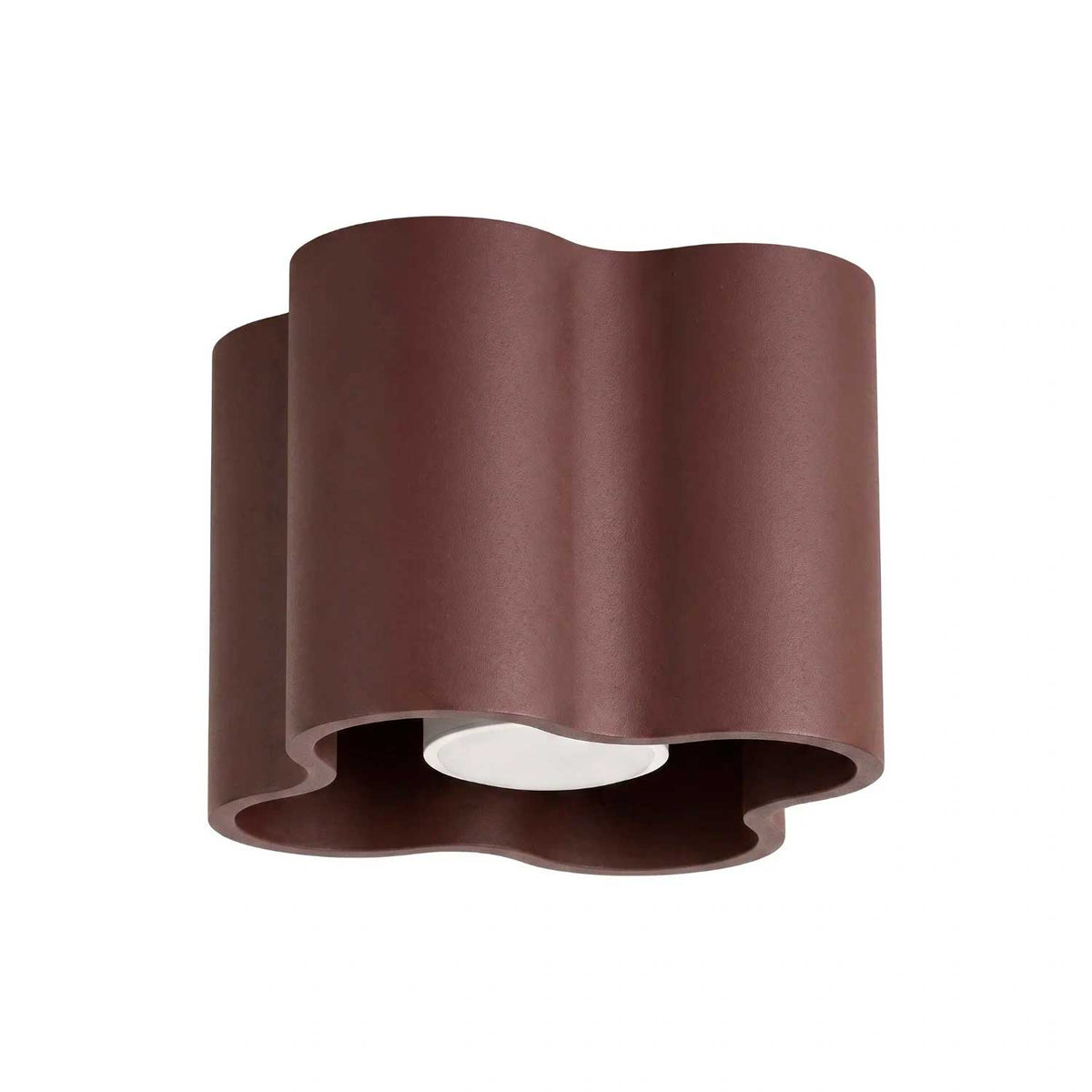 Tulipe - Plafonnier en aluminium mat au contour ondulé, style contemporain