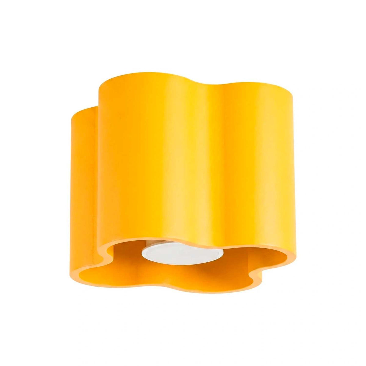 Tulipe - Plafonnier en aluminium mat au contour ondulé, style contemporain