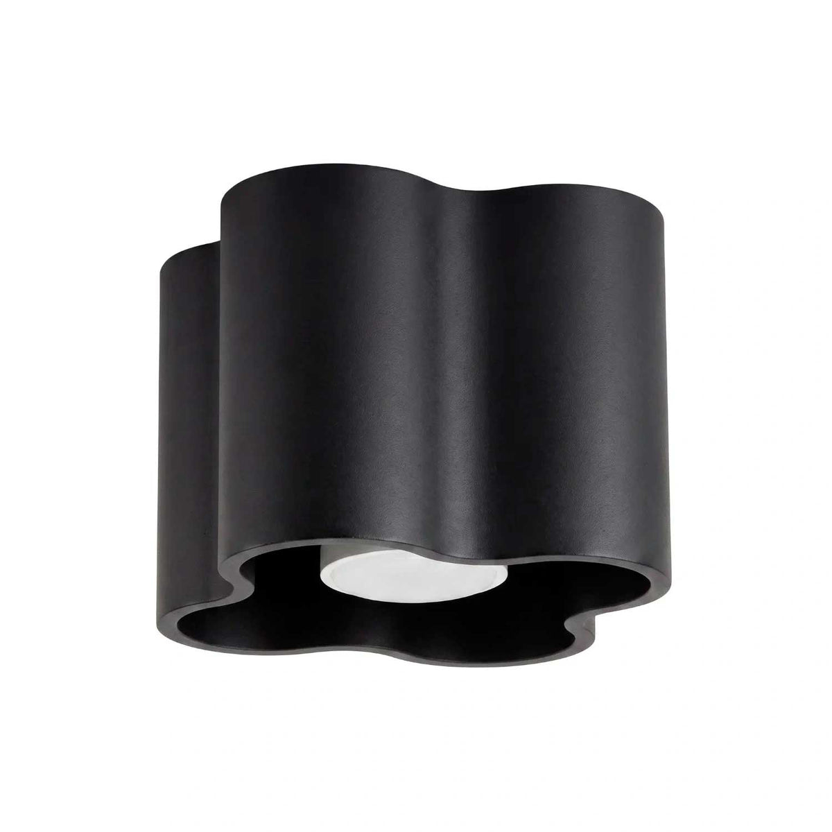Tulipe - Plafonnier en aluminium mat au contour ondulé, style contemporain