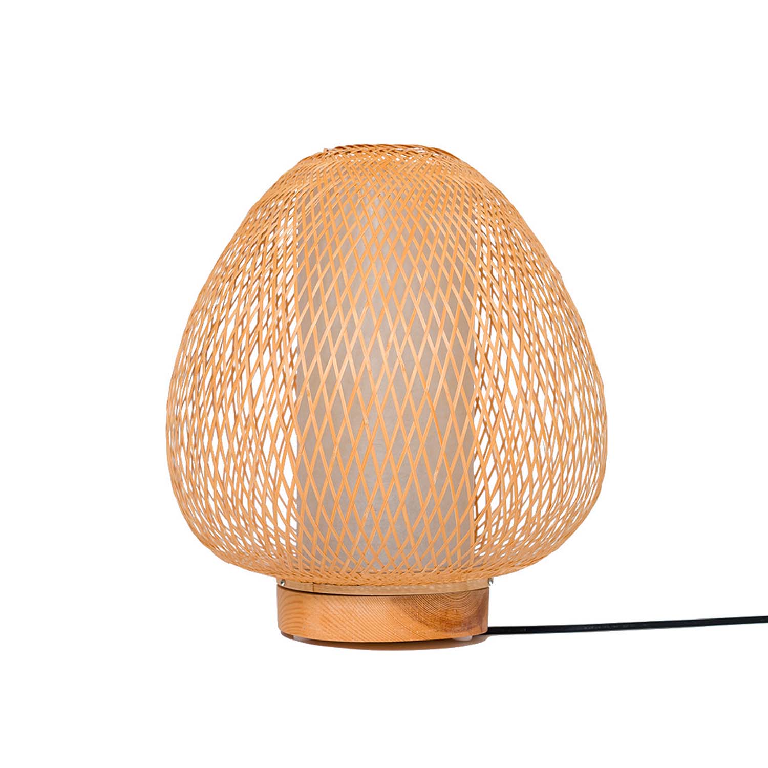 TWIGGY AW – Eiförmige Nachttischlampe aus geflochtenem Bambus