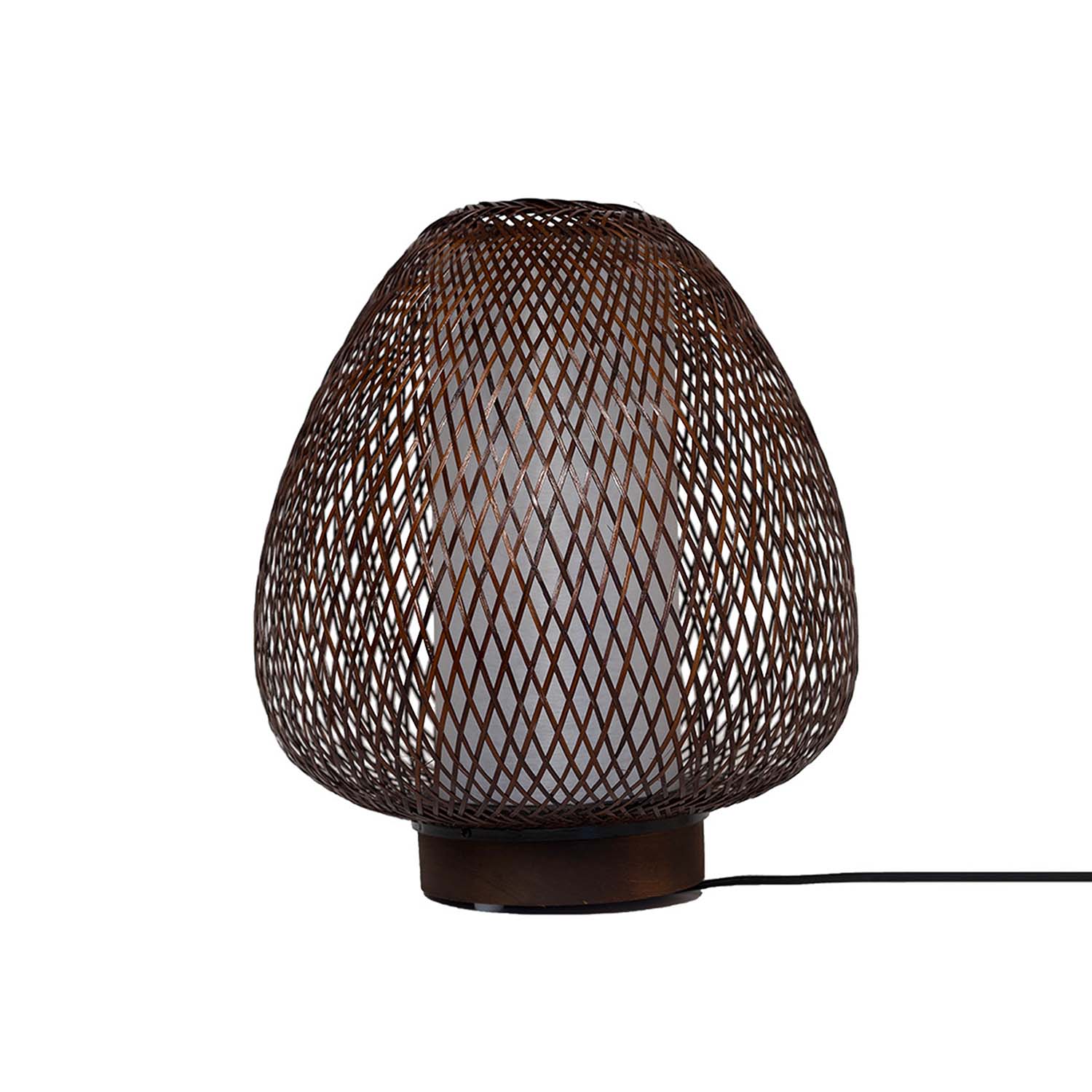 TWIGGY AW – Eiförmige Nachttischlampe aus geflochtenem Bambus