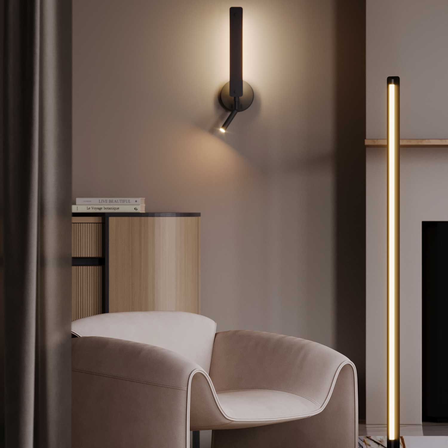 Combo - Applique liseuse LED pour chambre design