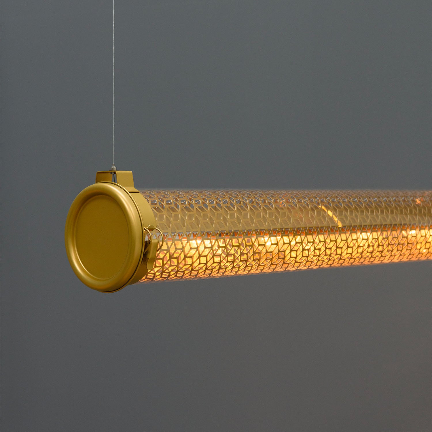 VENDOME - Suspension tube doré style industriel étanche IP68