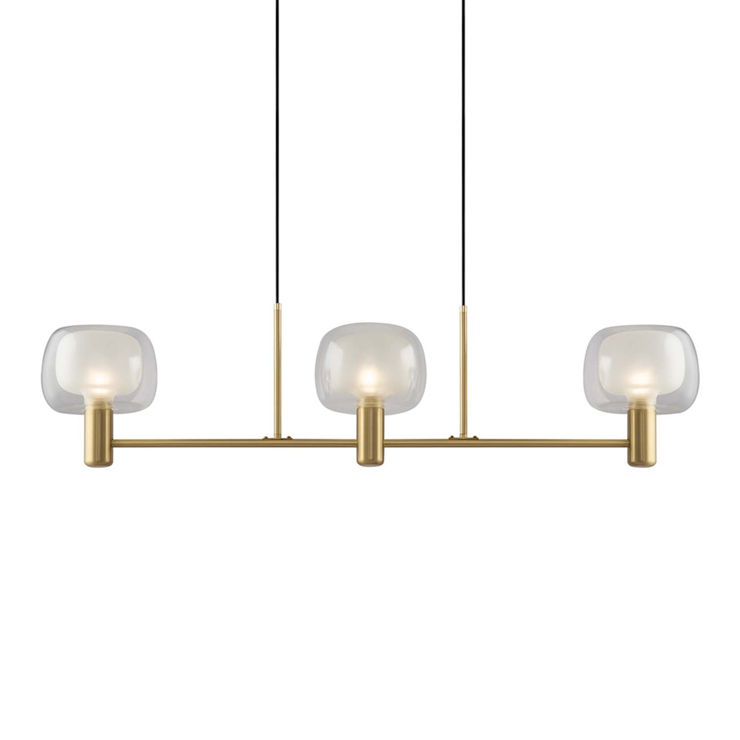 VISION - Golden art deco pendant lamp with glass balls