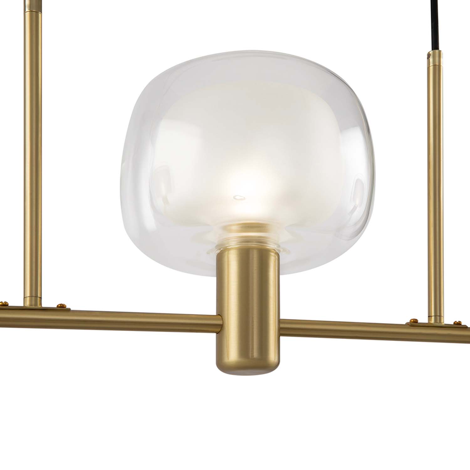 VISION - Golden art deco pendant lamp with glass balls