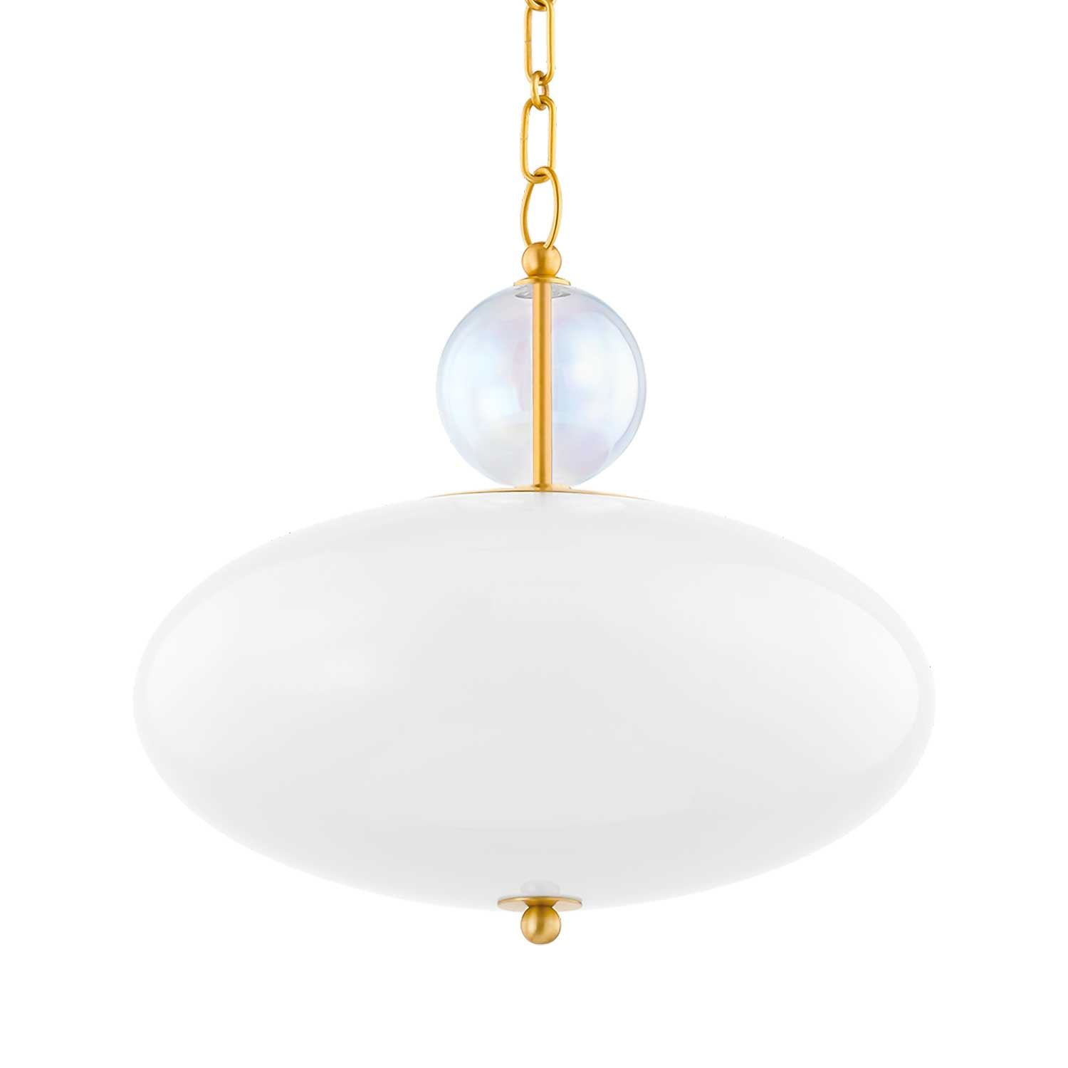 Viviana - Chic vintage glass and brass pendant light for living room