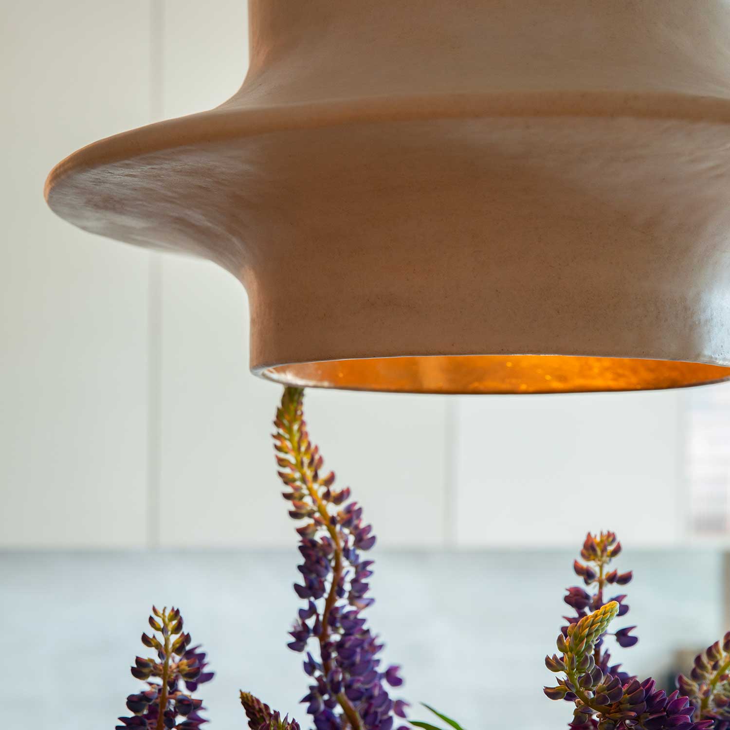 VOLCANO - Designer pendant light in handcrafted ceramic for living room