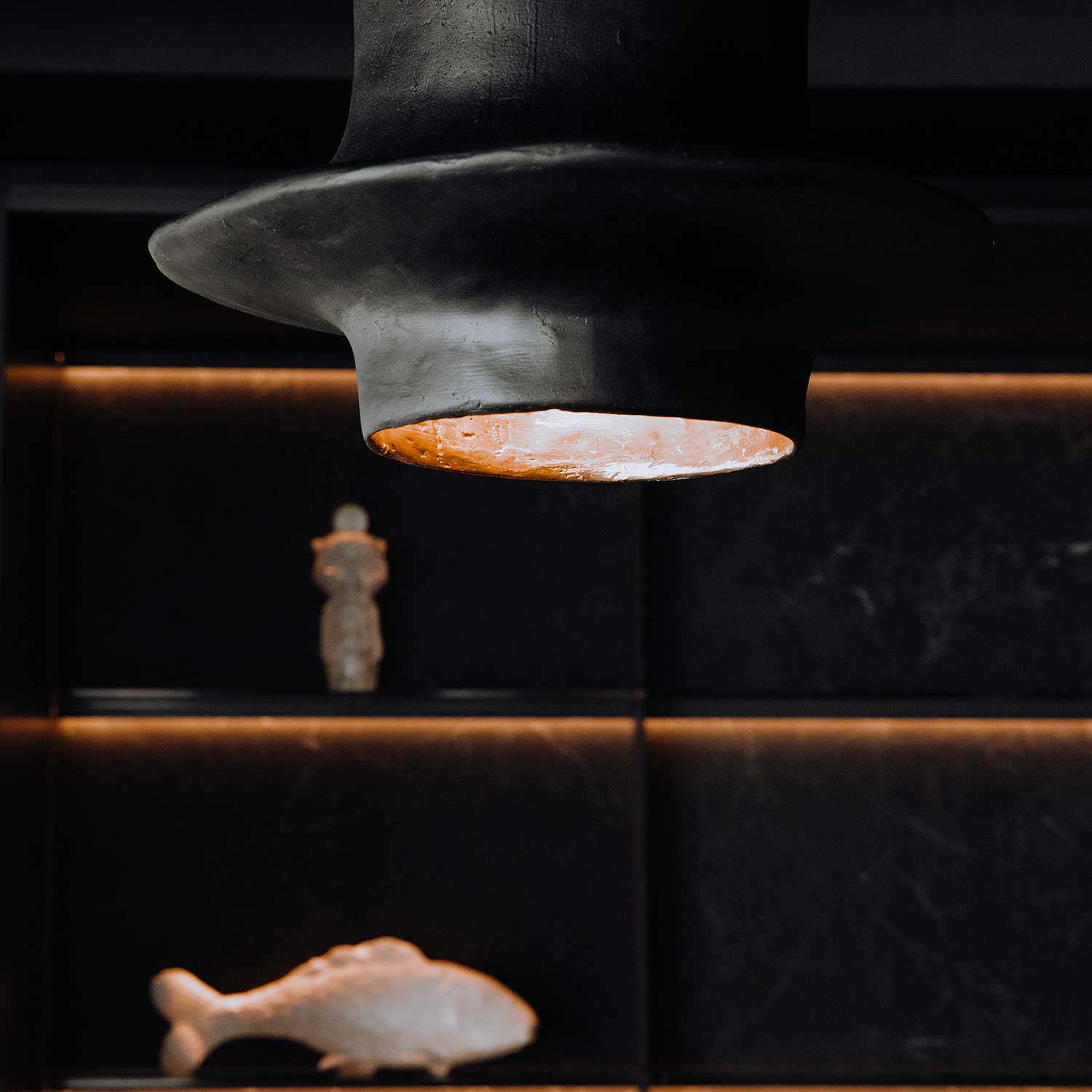 VOLCANO - Designer pendant light in handcrafted ceramic for living room