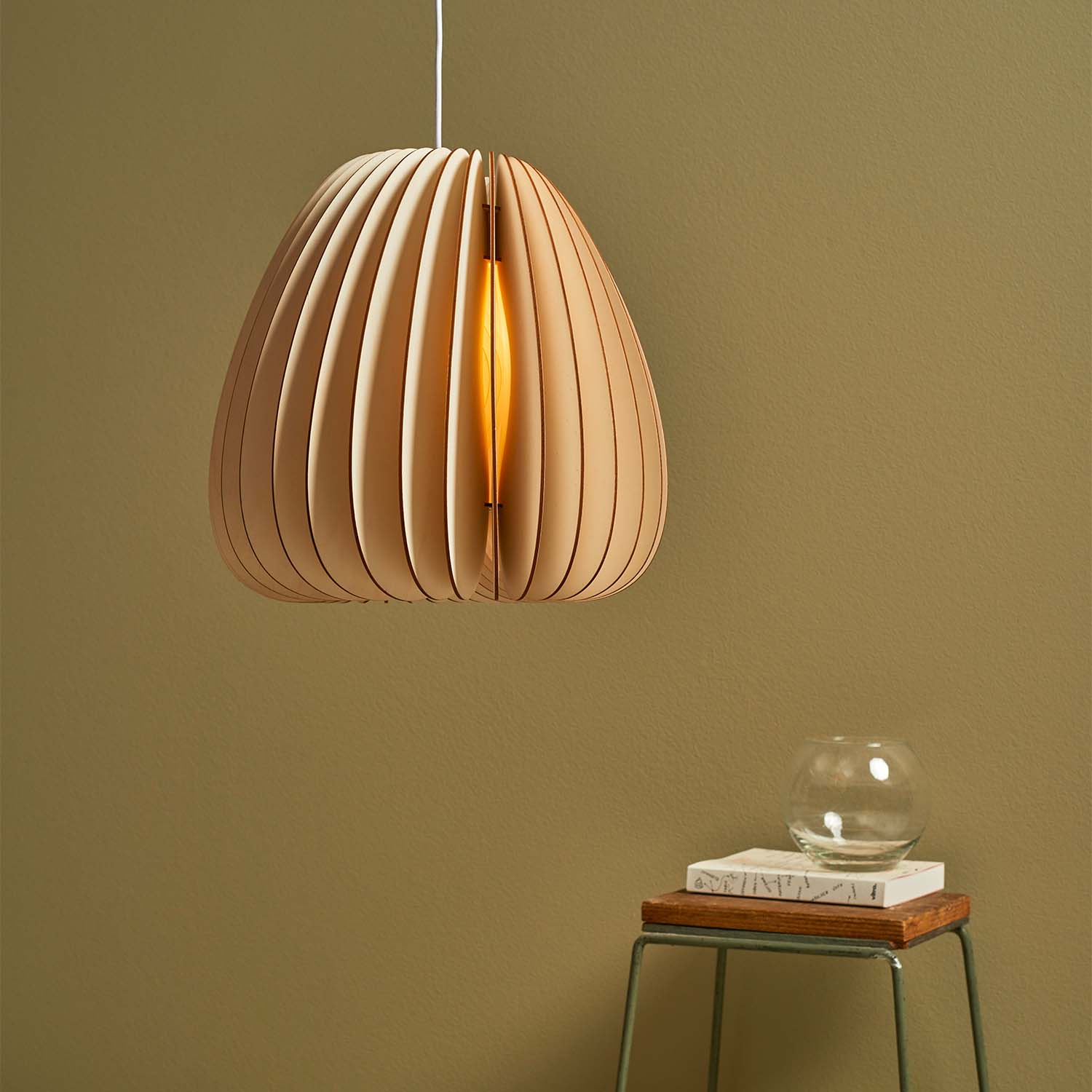 SCHNEID STUDIO SERIES A VOLUM modern wooden slat chandelier