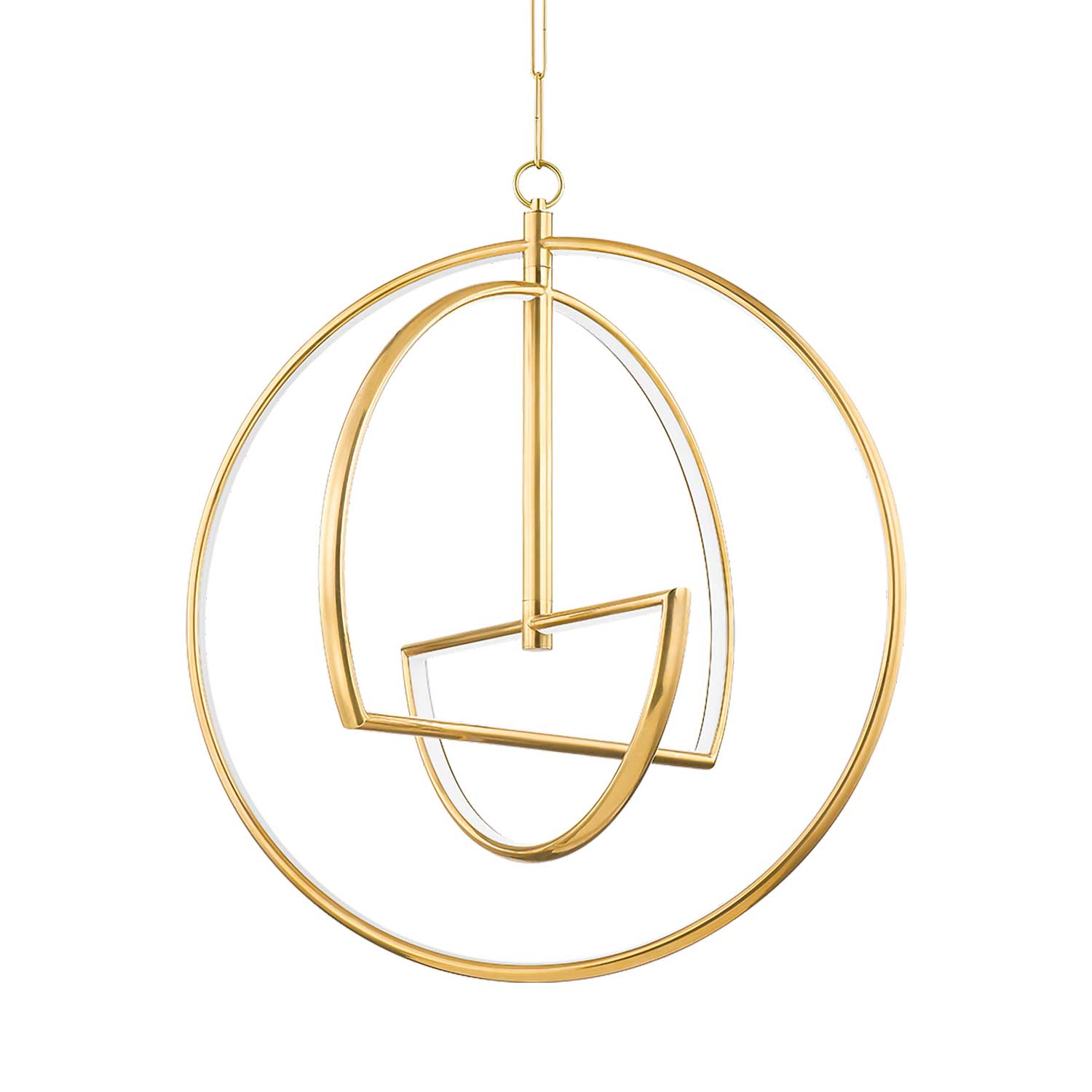 Welland - Lustre design doré anneaux avec led pour cuisine moderne