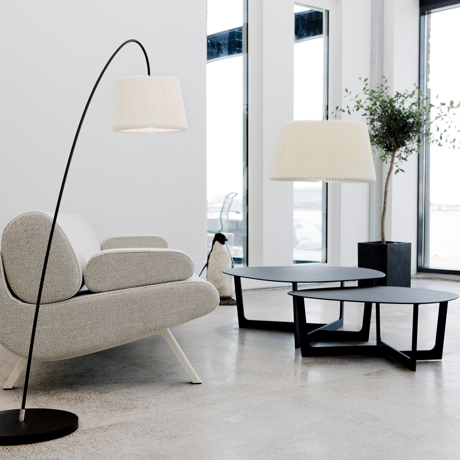 LE KLINT SNOWDROP white japandi pleated paper floor lamp