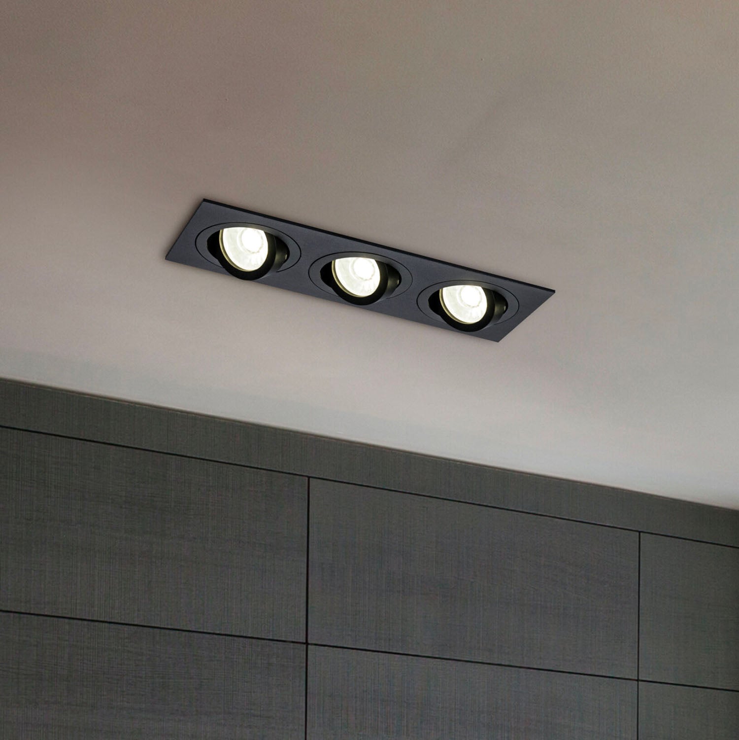 ATOM - Triple rectangular adjustable recessed spotlight