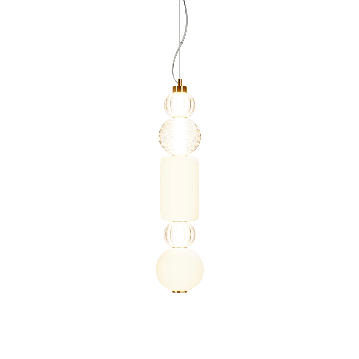 COLLAR – Dekorativer Kronleuchter aus vielgeformtem Glas und integrierter LED