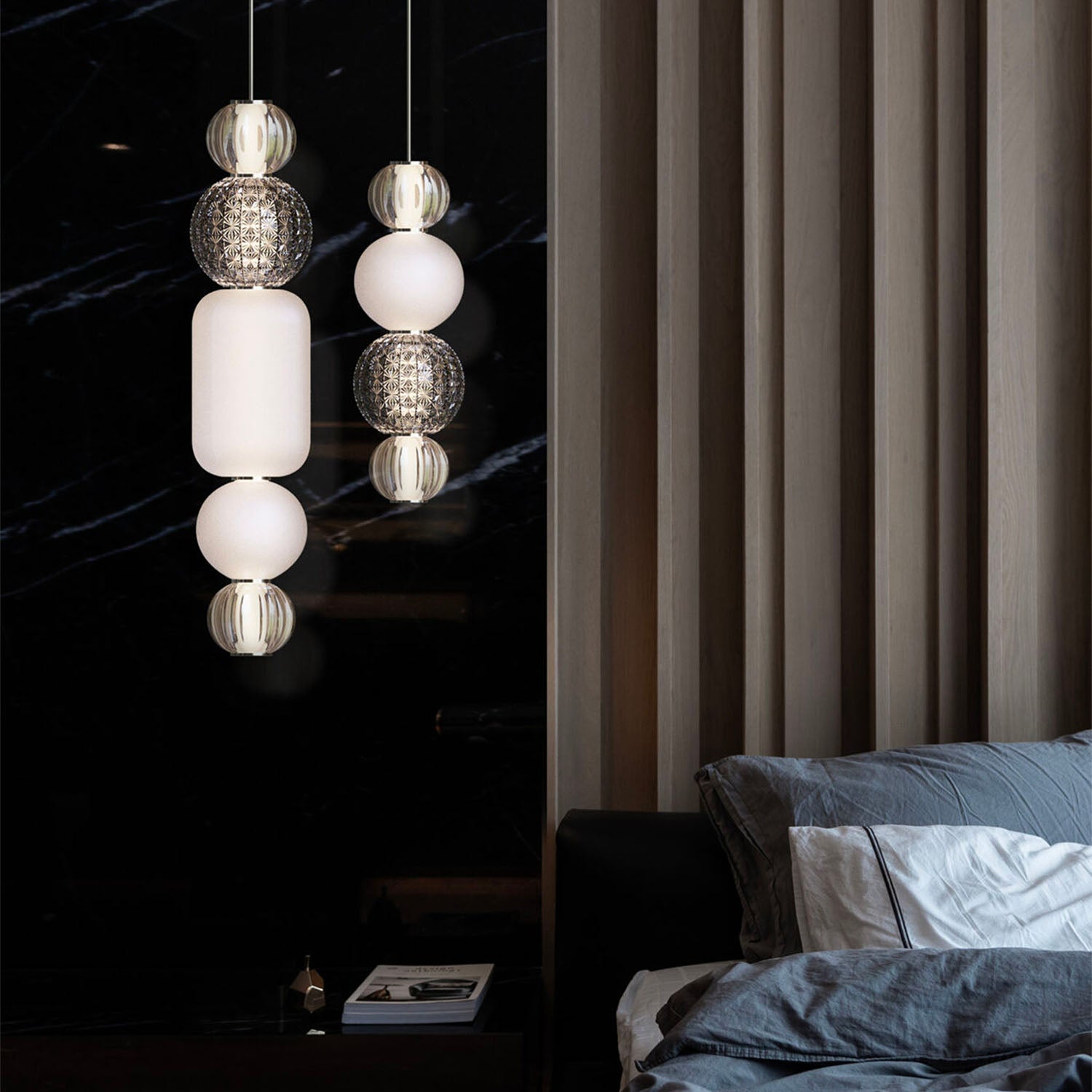 COLLAR - Vintage glass pendant light with integrated LED
