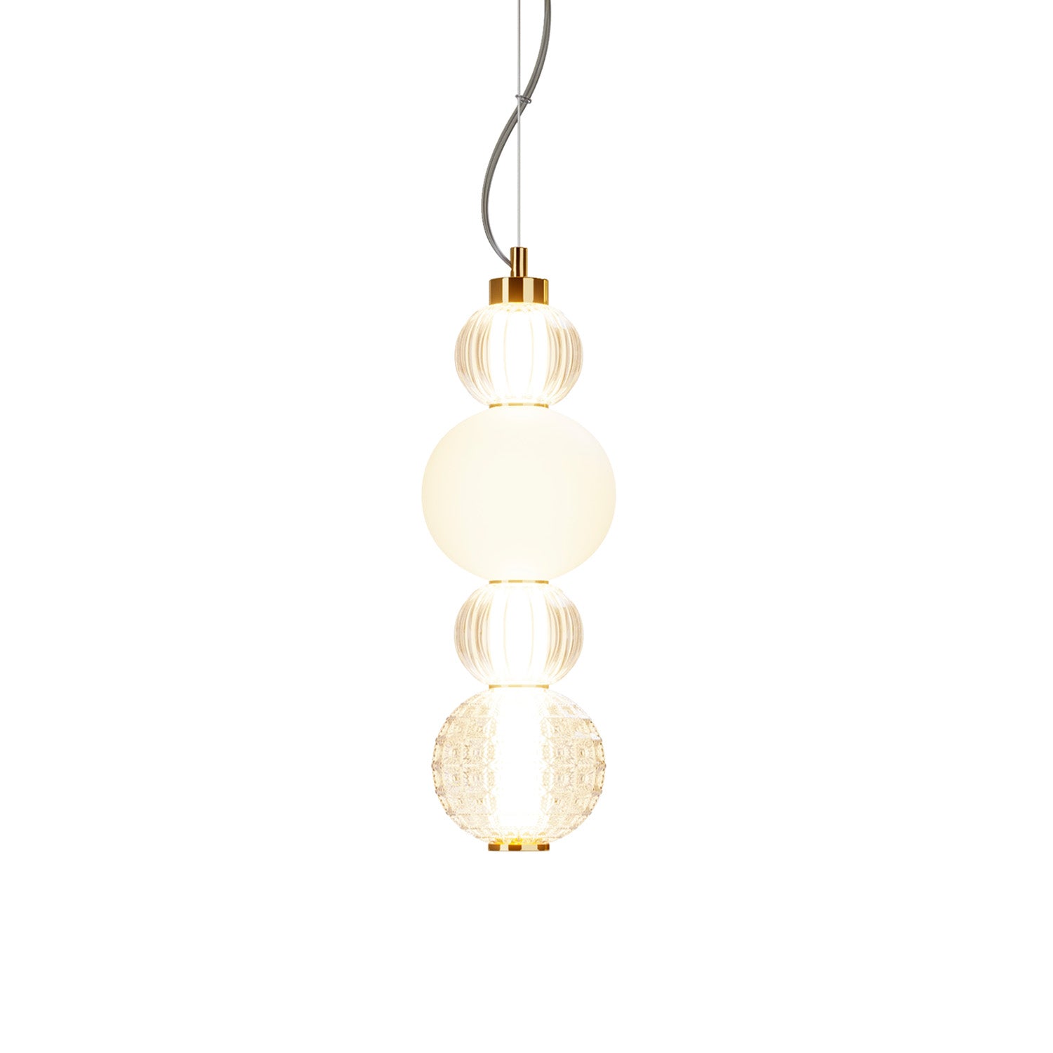 COLLAR - Vintage glass pendant light with integrated LED