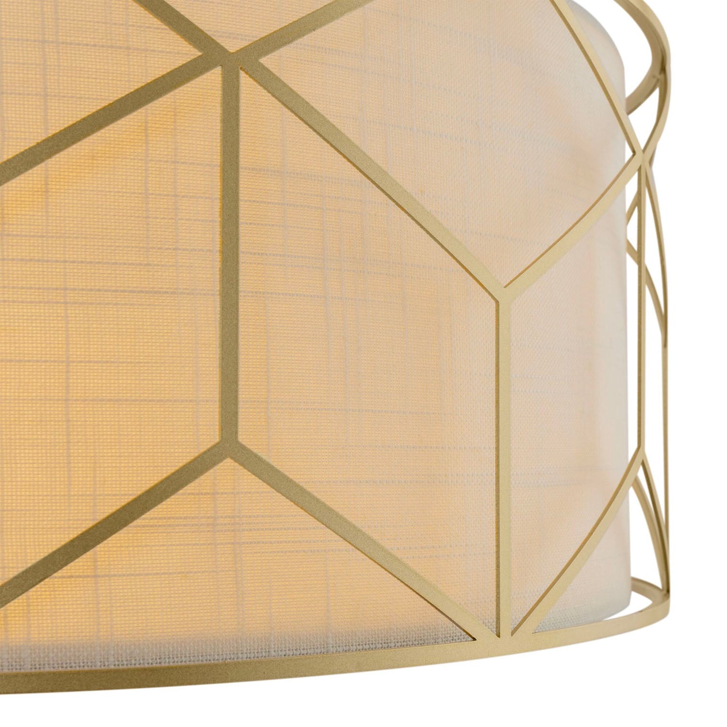 MESSINA - Art-Deco-Kronleuchter aus Stoff, vergoldeter Vintage-Stahl