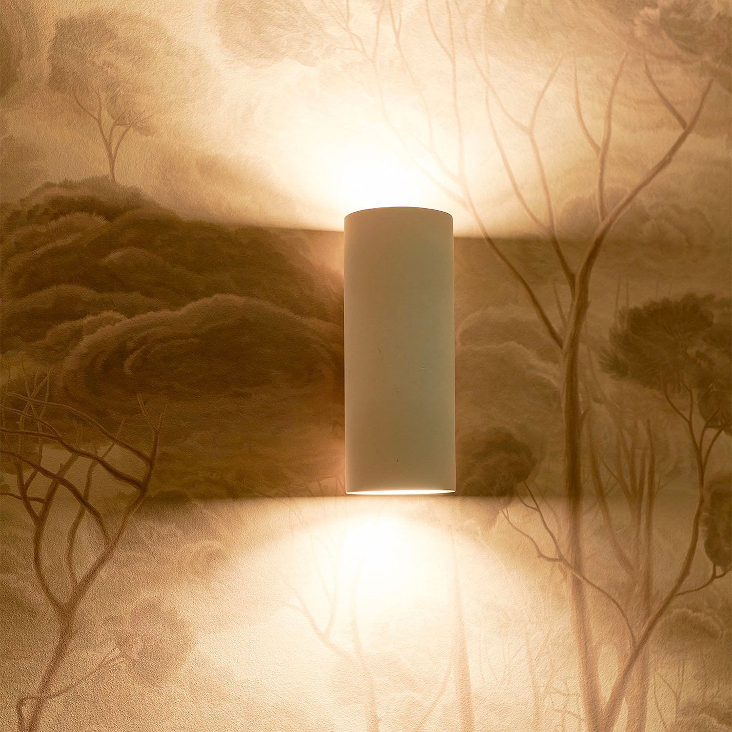 PARMA - Cylindrical plaster wall light to paint