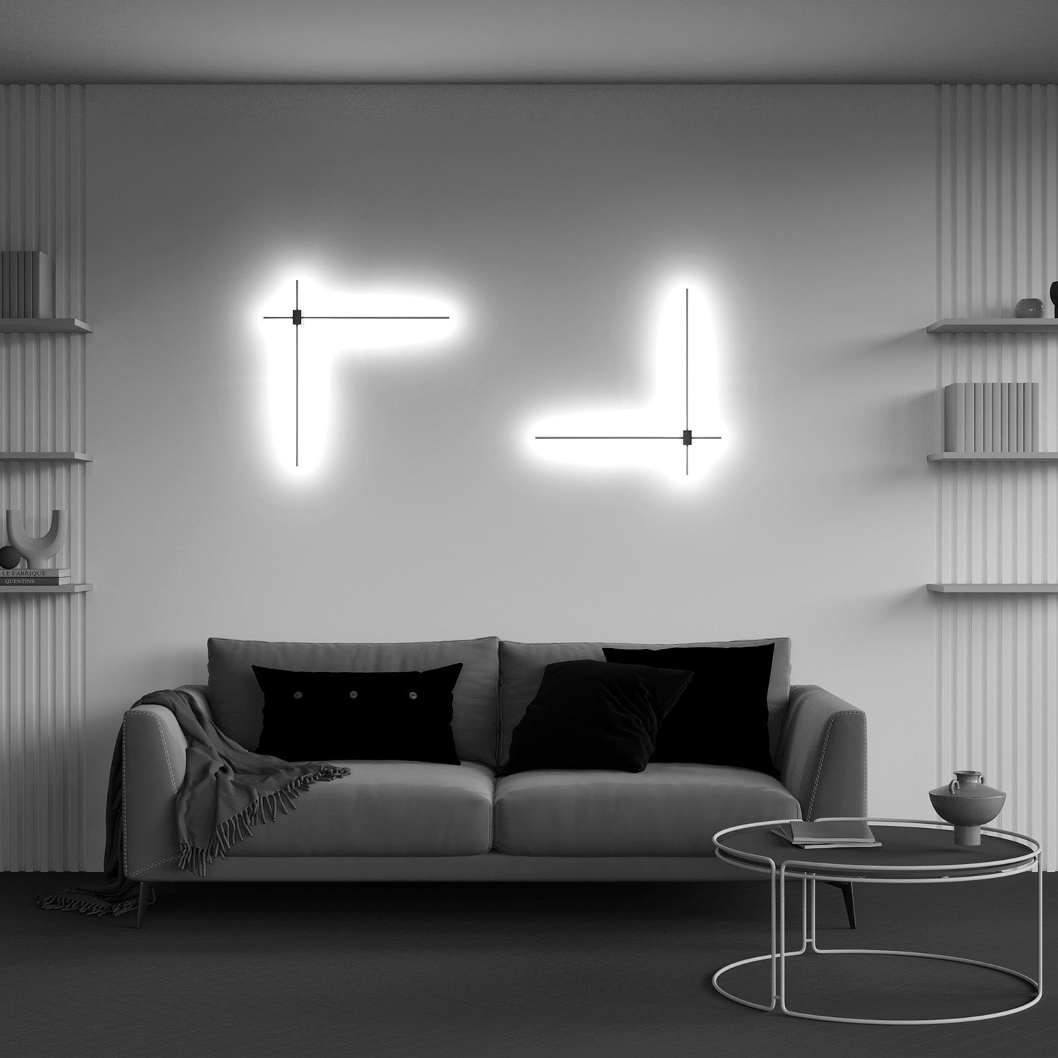 PARS - Applique murale tige fine en forme de croix LED intégrée