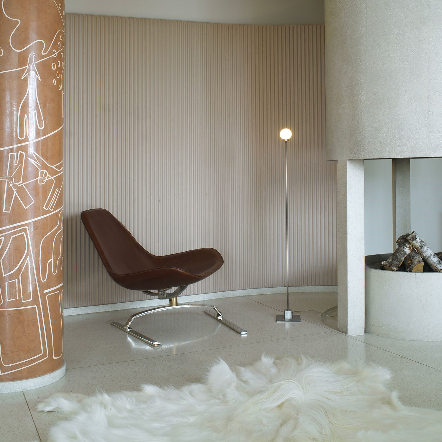 SNOWBALL - Lampadaire tige salon minimaliste, création de designer