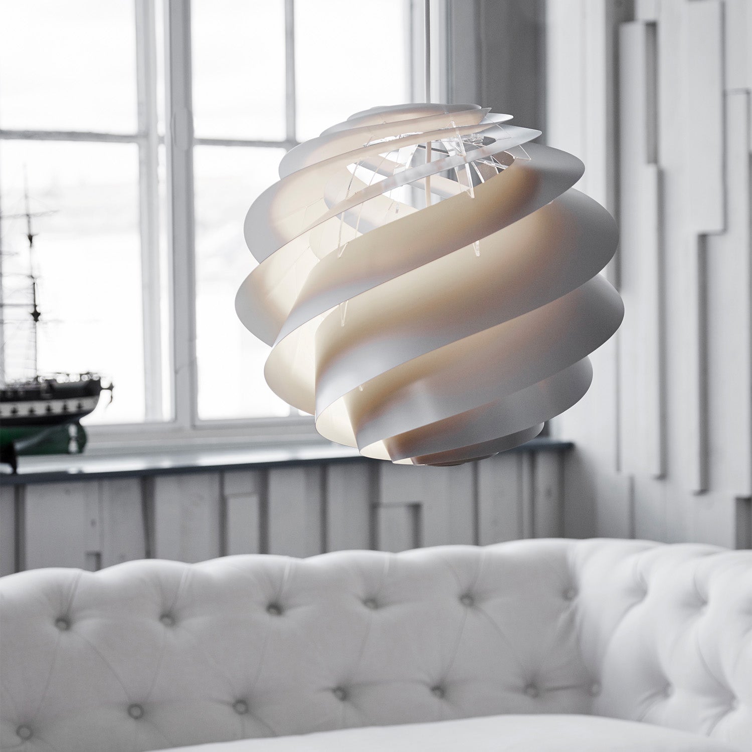 LE KLINT SWIRL 3 white or copper spiral globe pendant light
